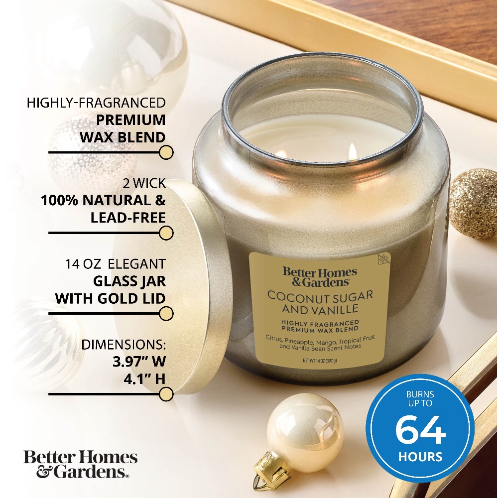 Coconut Wax Flake - Lilin dalam toples kaca emas 2-wick