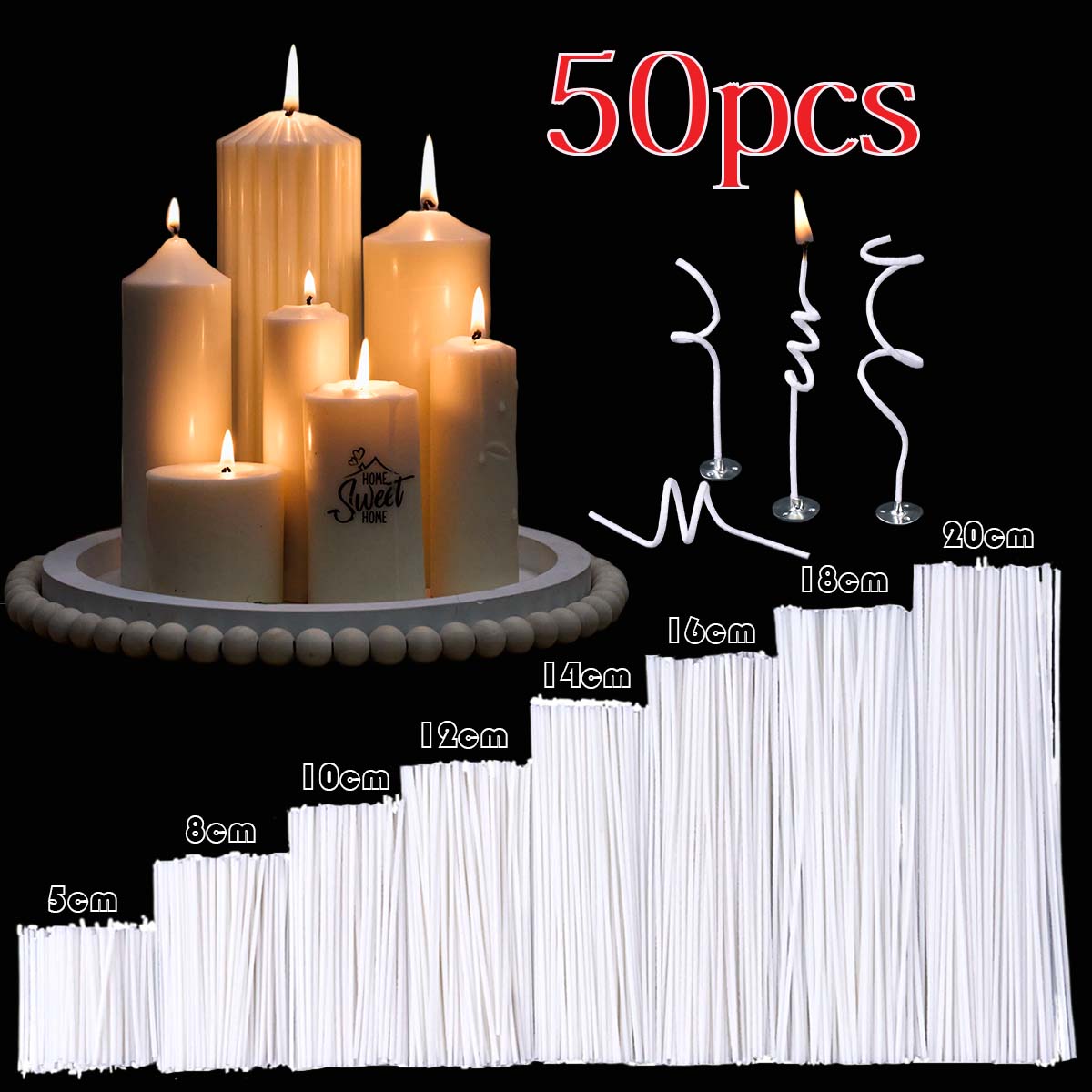 Candle Making Instructions - 50Pcs Sumbu Lilin Kapas Berlapis Lilin