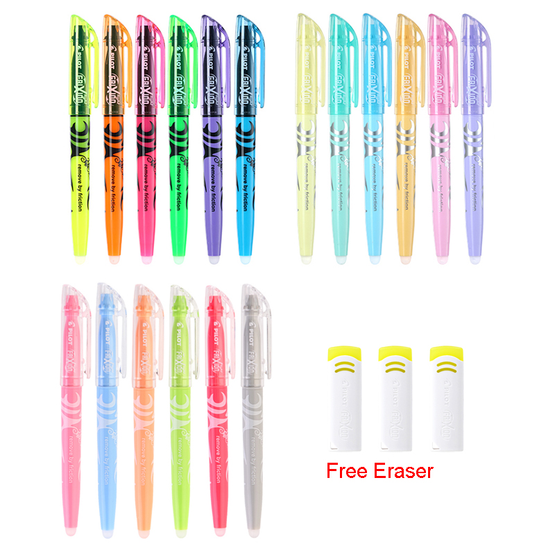 Pilot Pen Frixion - 6 Buah Pena Spidol Neon Warna