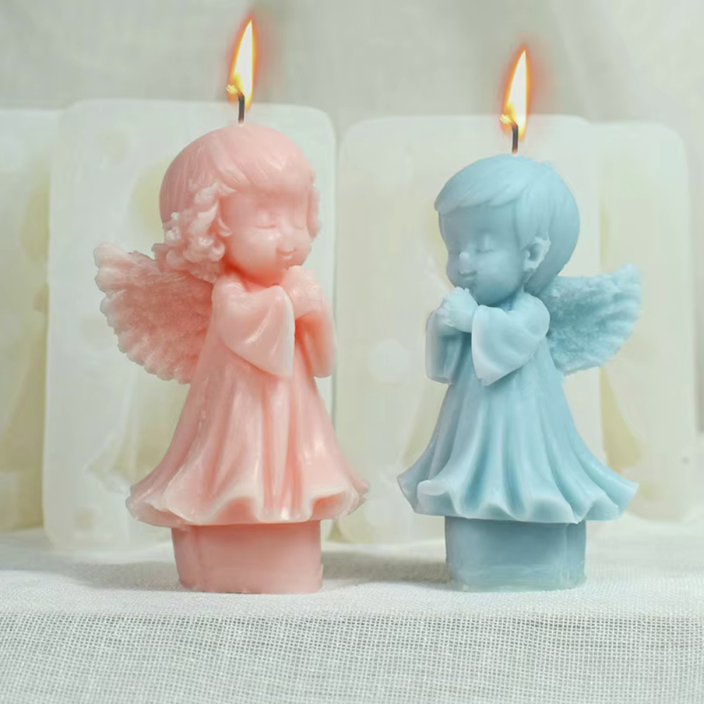 Candle Making For Kids - Cetakan lilin silikon malaikat bersayap DIY