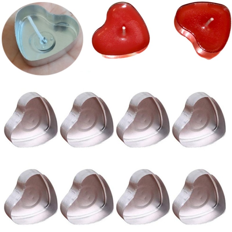 100 Set Bentuk Hati Kosong Alu - Candle Making Pot ulasan dan harga