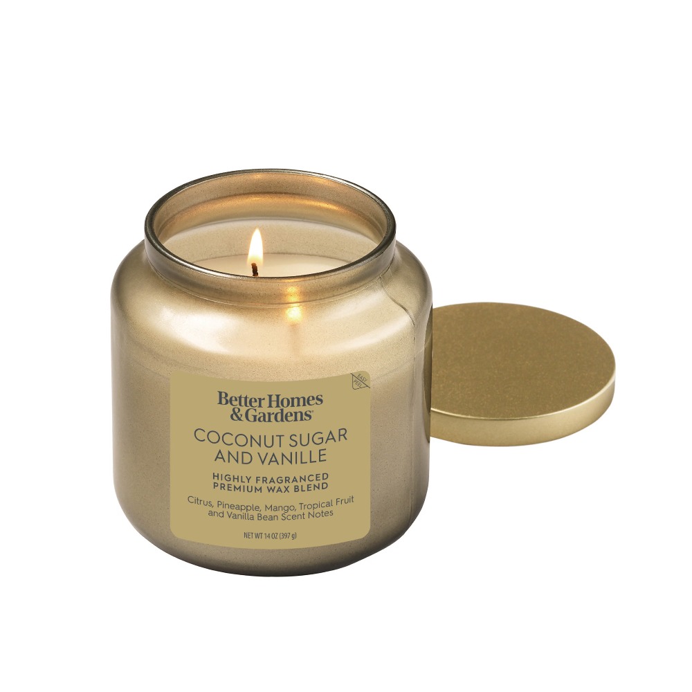 Lilin dalam toples kaca emas 2 - Coconut Wax Flake ulasan dan harga