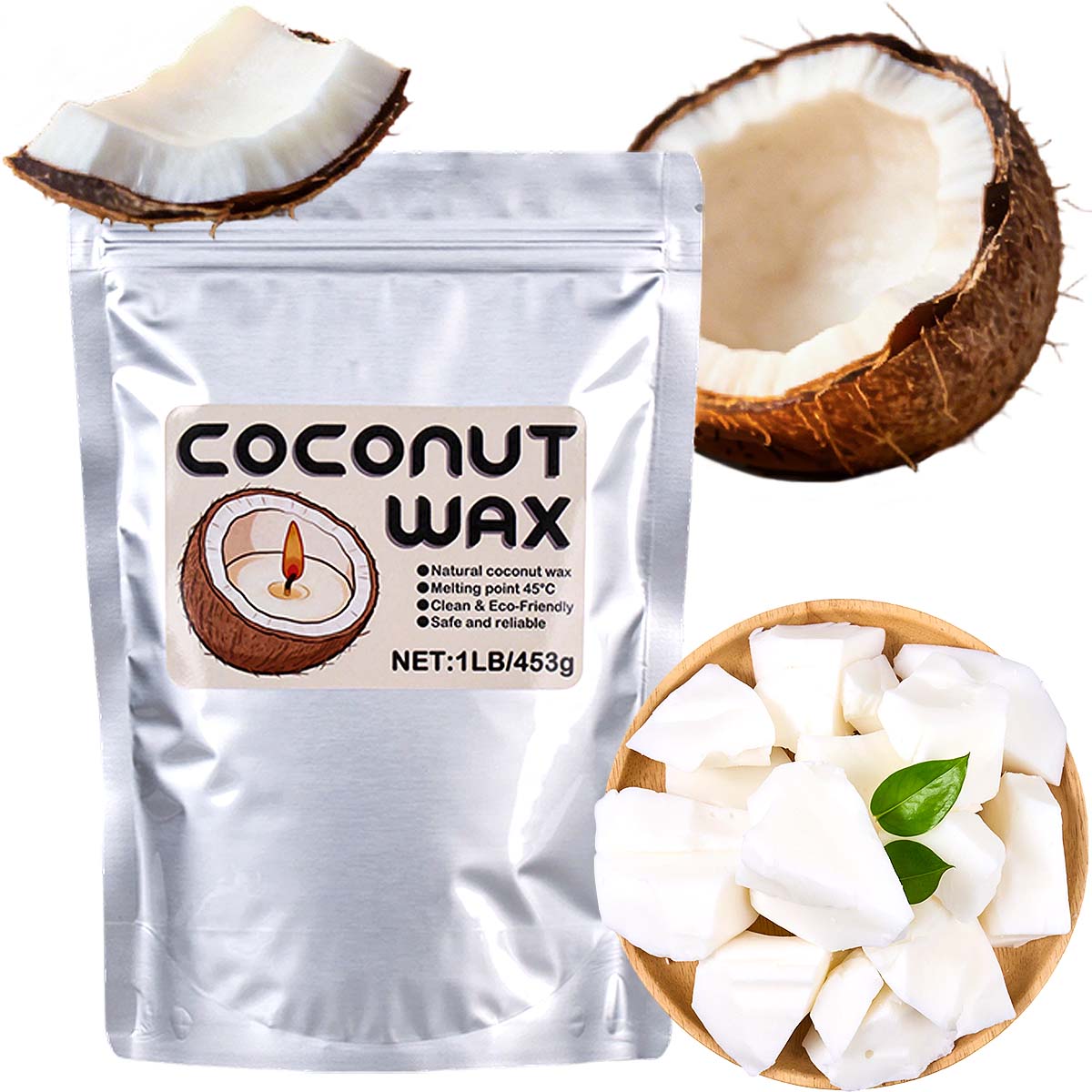 1LB Lilin Kelapa Putih Lilin T - Coconut Wax Flake ulasan dan harga